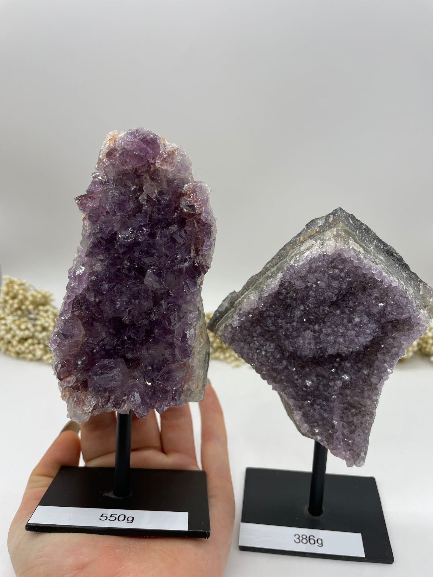 Amethyst auf Metallständer