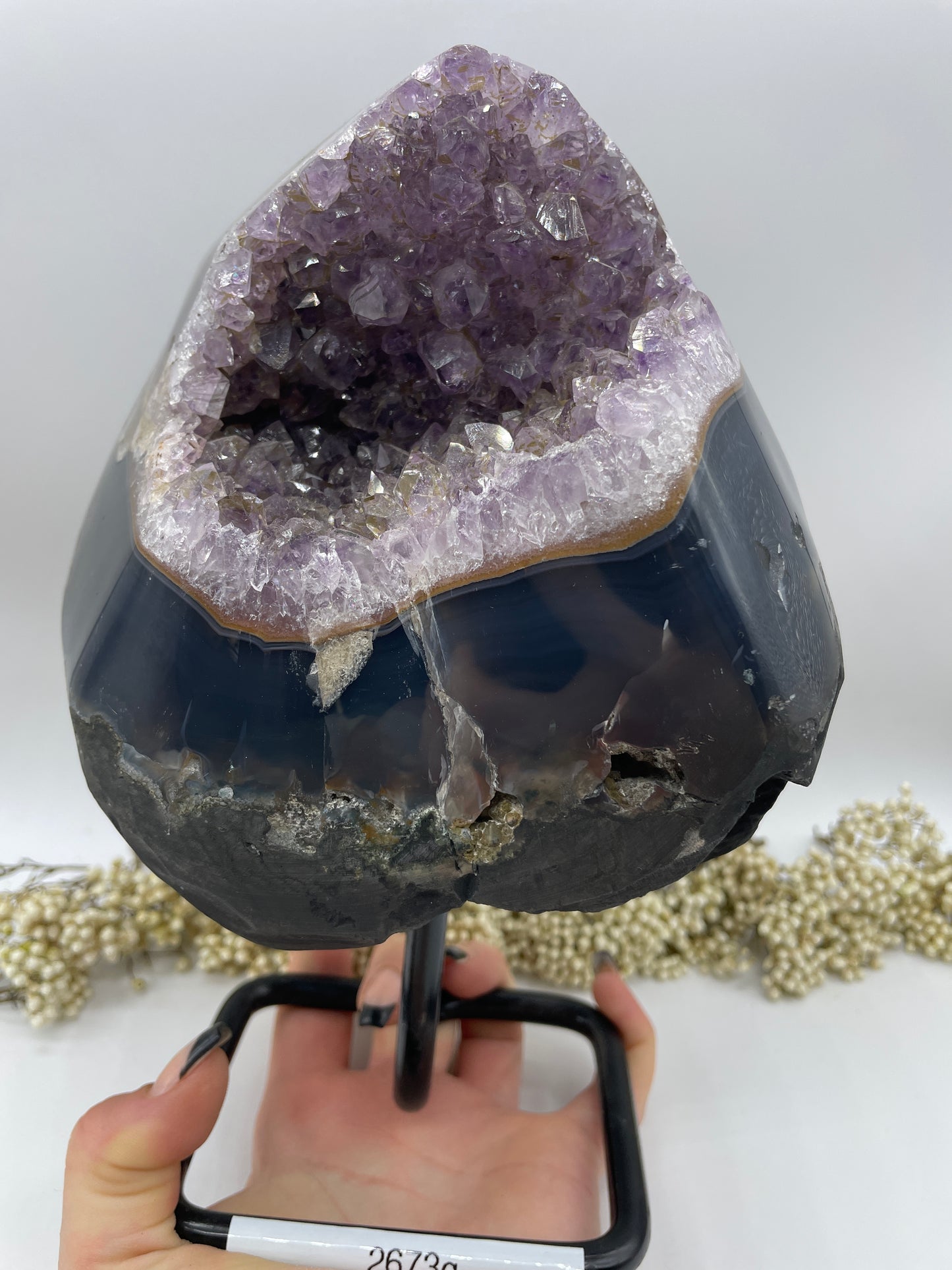 Amethyste auf Metallständer groß