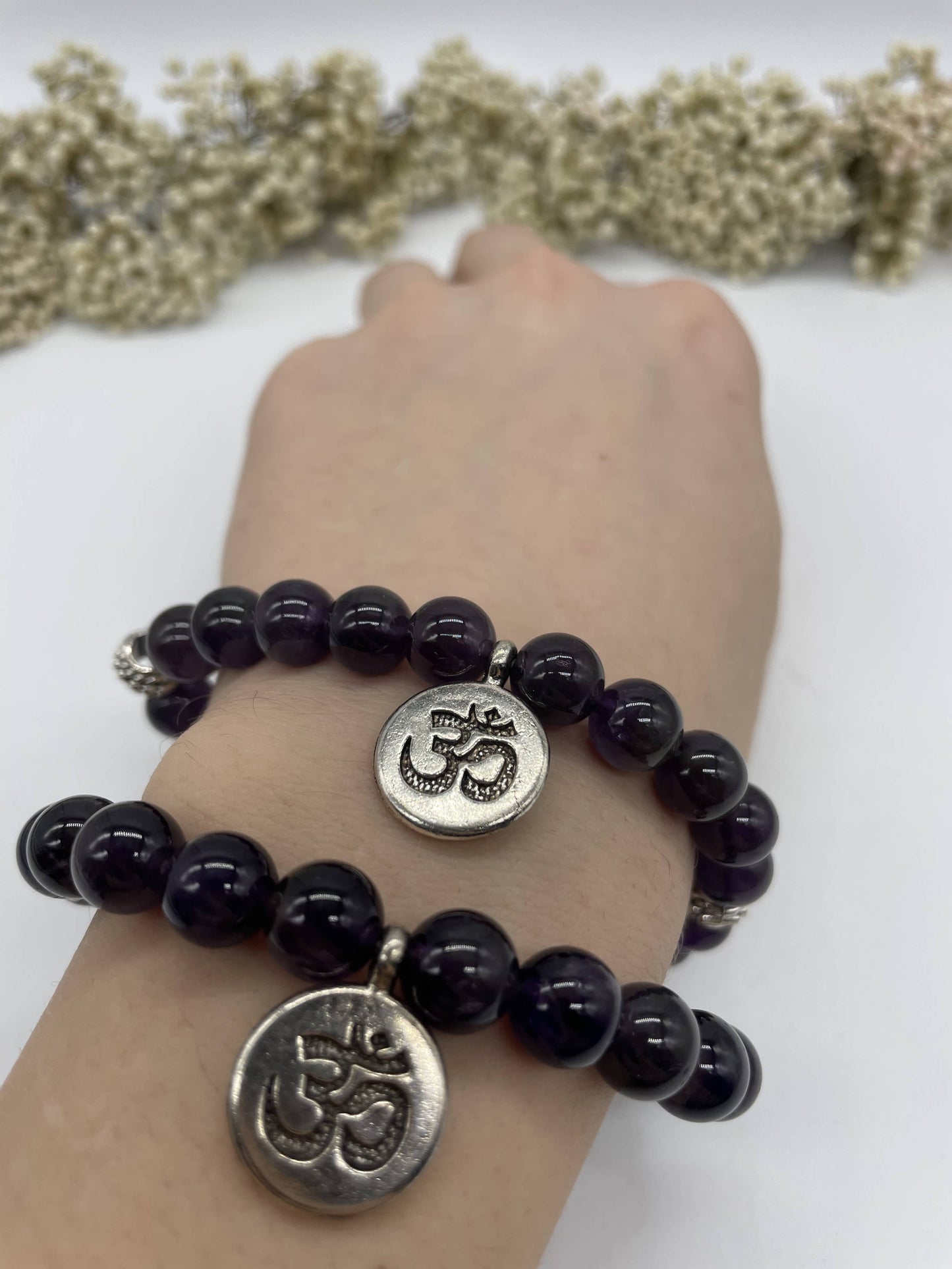 Armband Amethyst elastisch mit Ohm