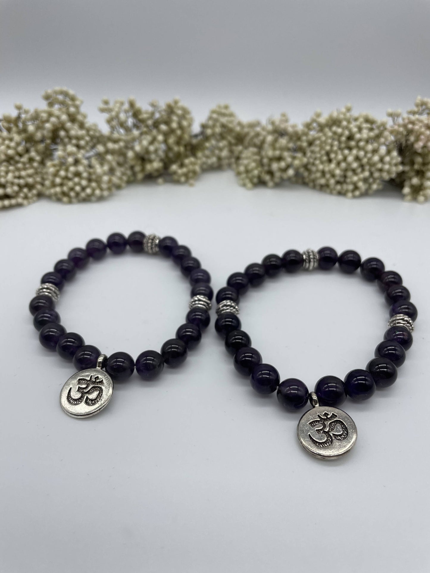 Armband Amethyst elastisch mit Ohm