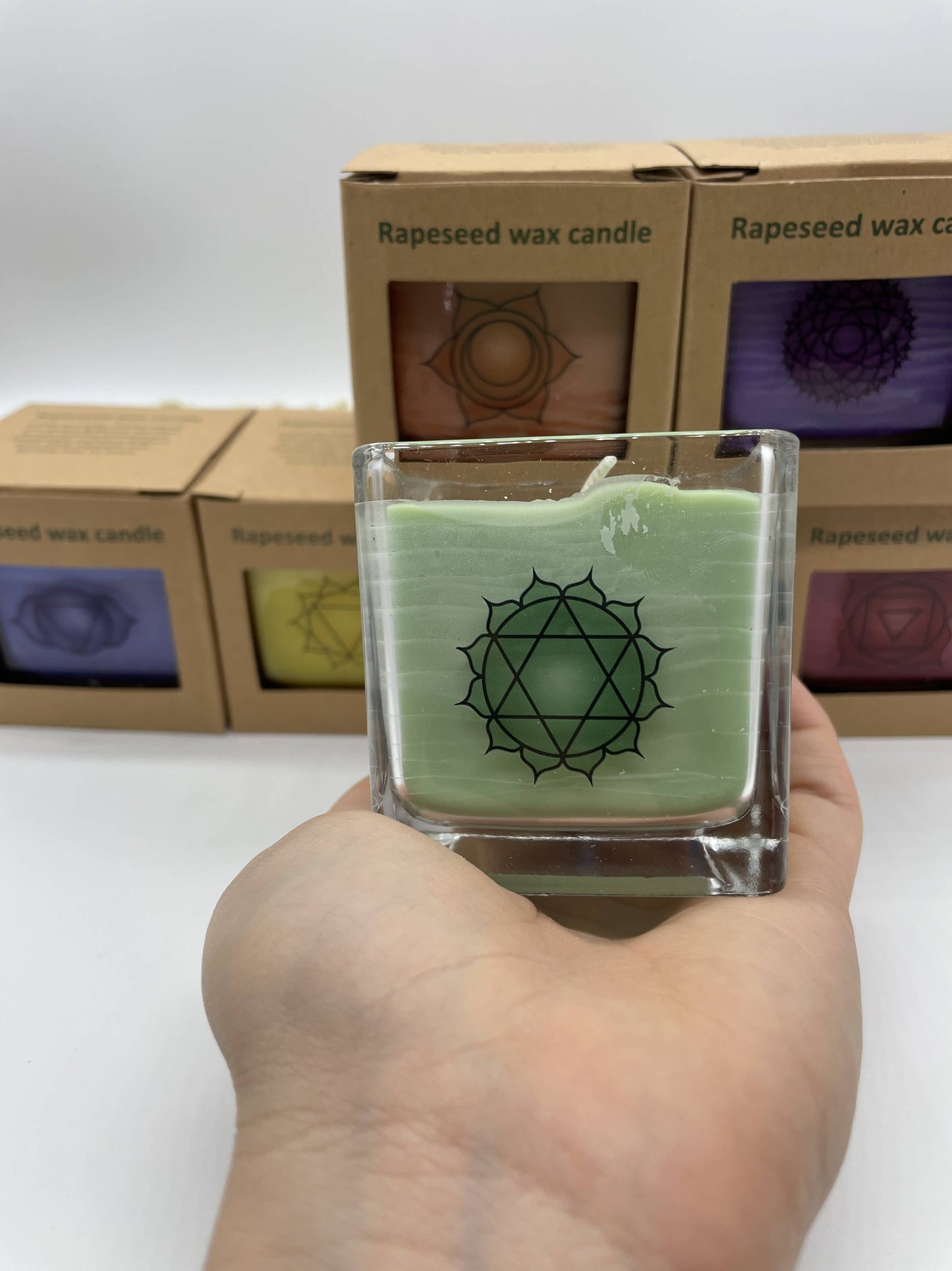 7 ökologische Chakra Duftkerzen