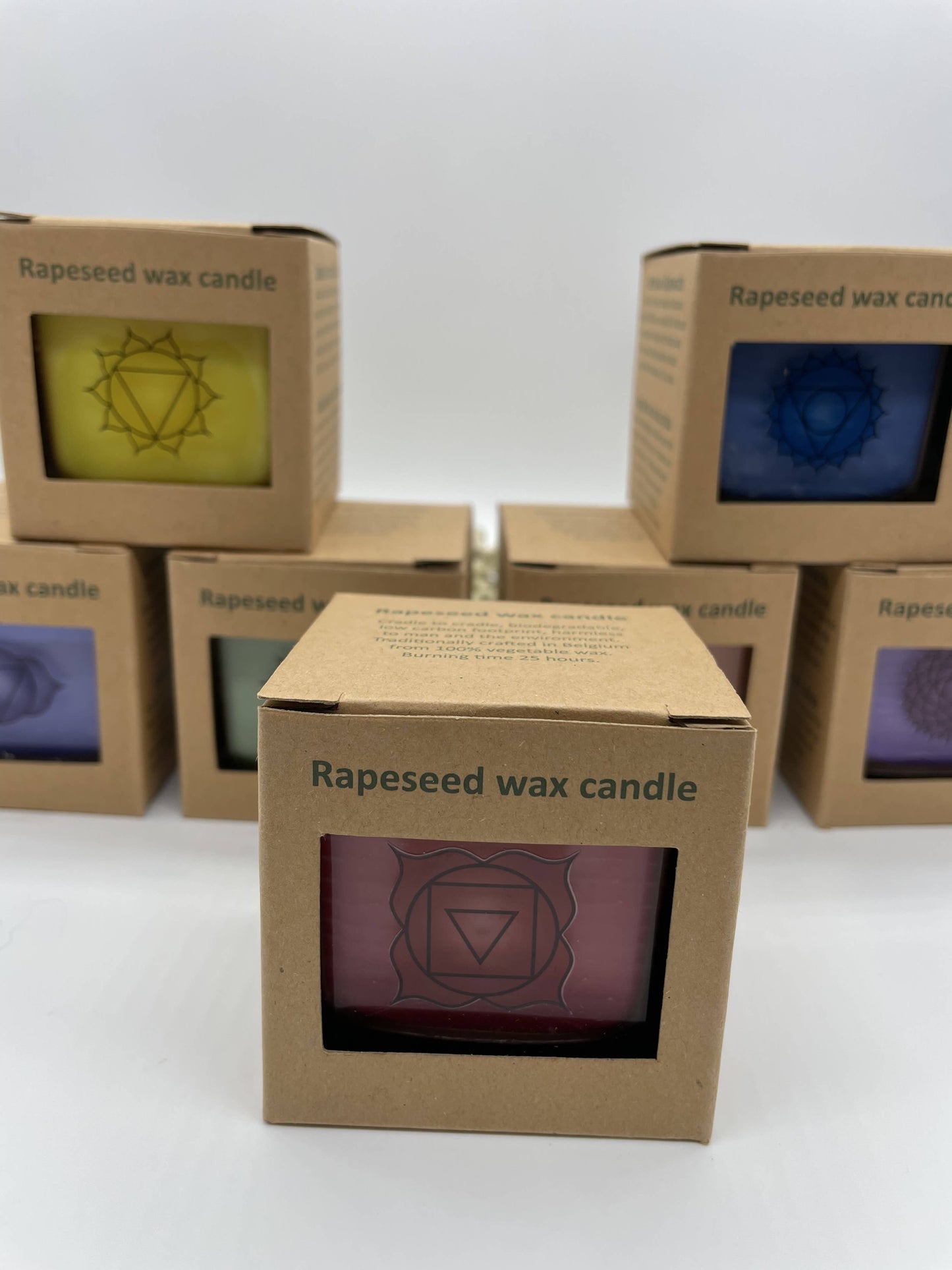7 ökologische Chakra Duftkerzen