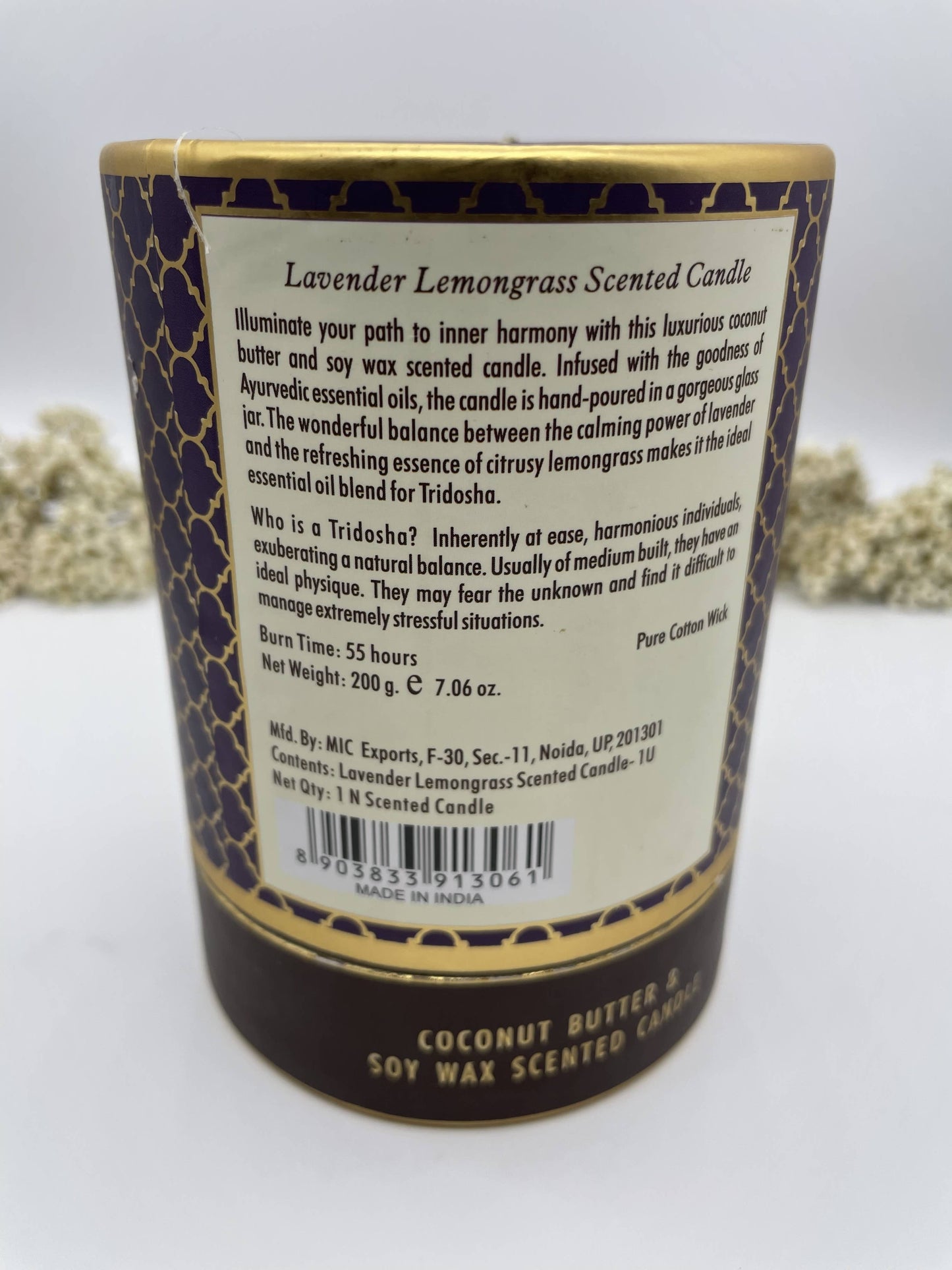 Ayurveda Duftkerze Tridosha Lavendel Zitronengras