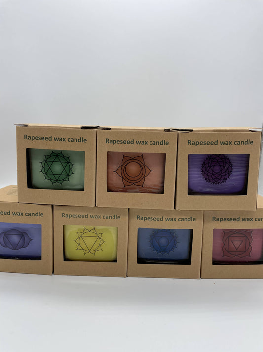 7 ökologische Chakra Duftkerzen